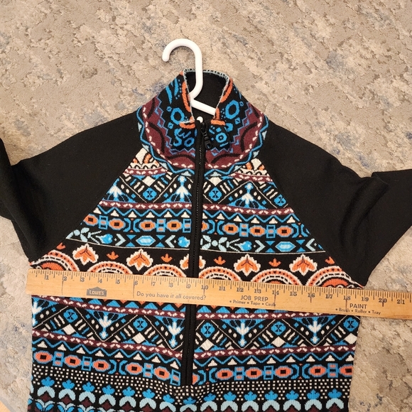 Icelandic Wool Blend 1/2 Zip Black Blue Pink Pull Over Sweater Size Medium - Picture 2 of 14
